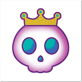 Cute Skull with Crown Posters and Art